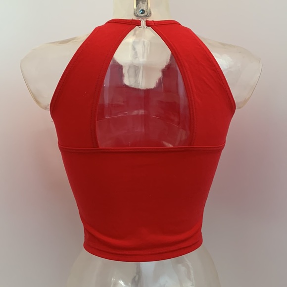 V-Neck Halter Crop Top w/Keyhole Back. Cheer & Dance Uniform—New S or M - Picture 2 of 10
